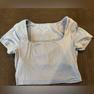 Aerie offline Women's Blue Crop Top size large white